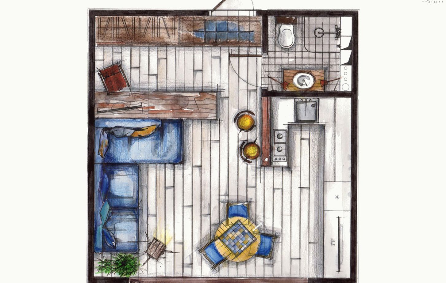 plan of a small apartment