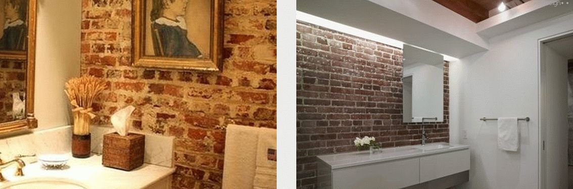 Brick Wall Bathroom Design Ideas