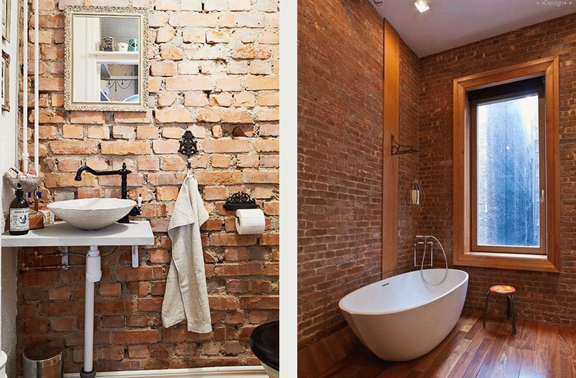 Brick Wall Bathroom Design Ideas