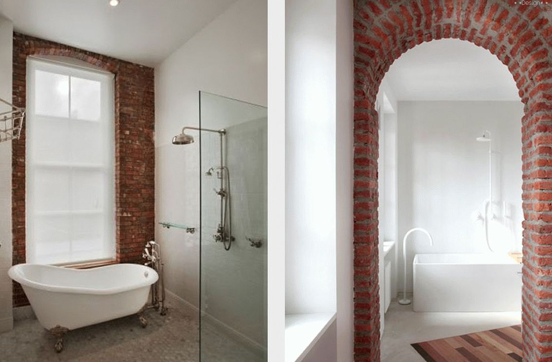 Brick Wall Bathroom Design Ideas