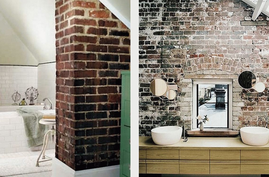 Brick Wall Bathroom Design Ideas