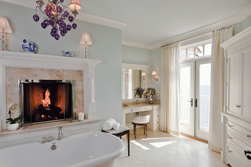 bathroom with fireplace