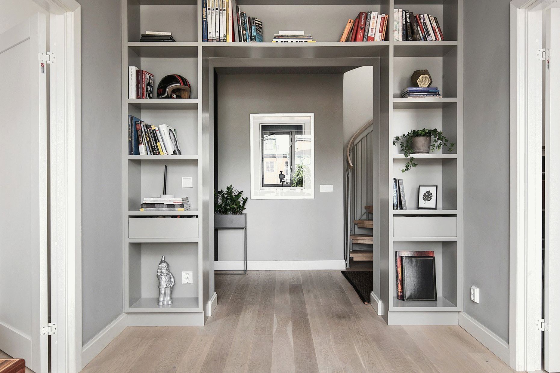 Bookshelves in the interior