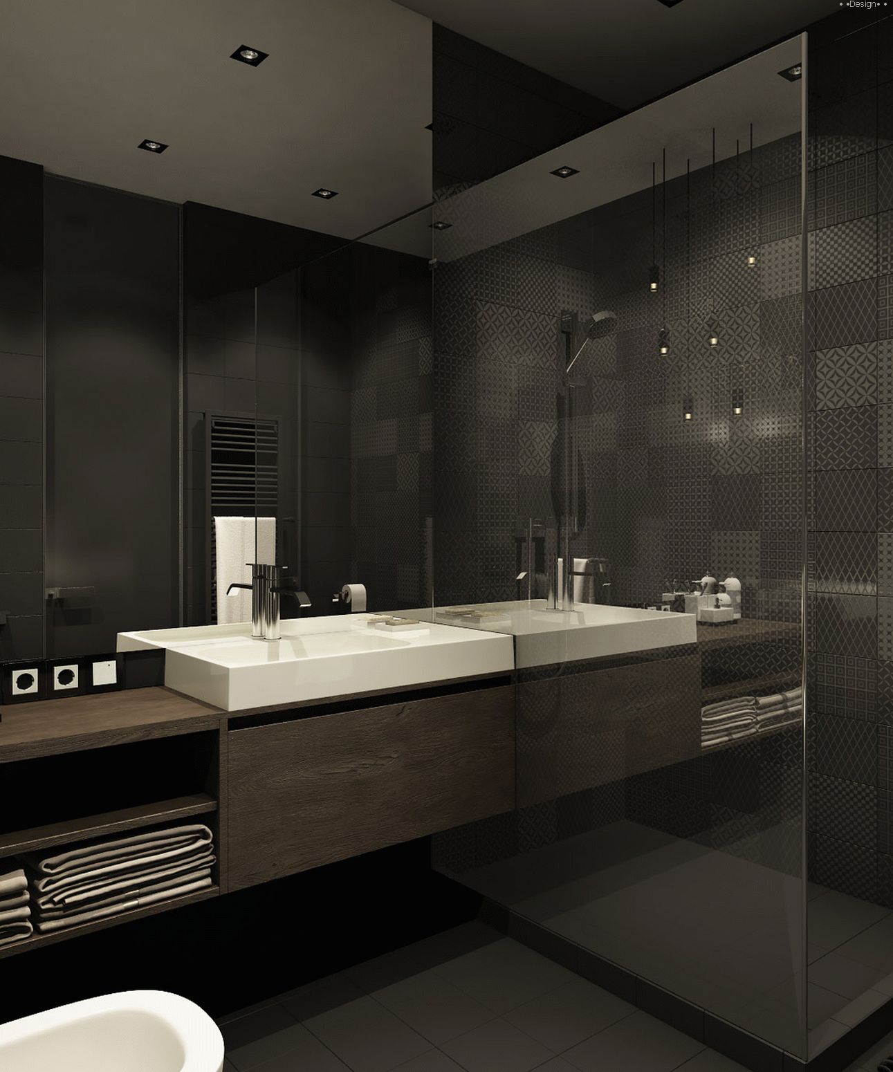 Beautiful bathroom with shower