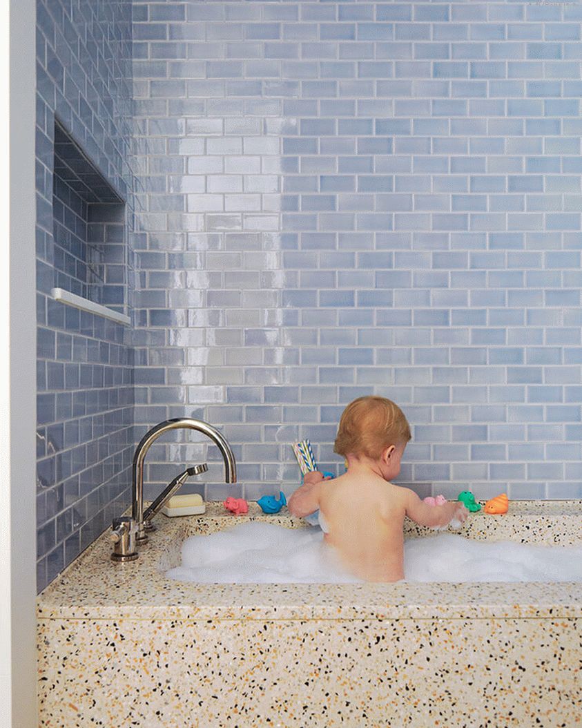 small tile in the bathroom